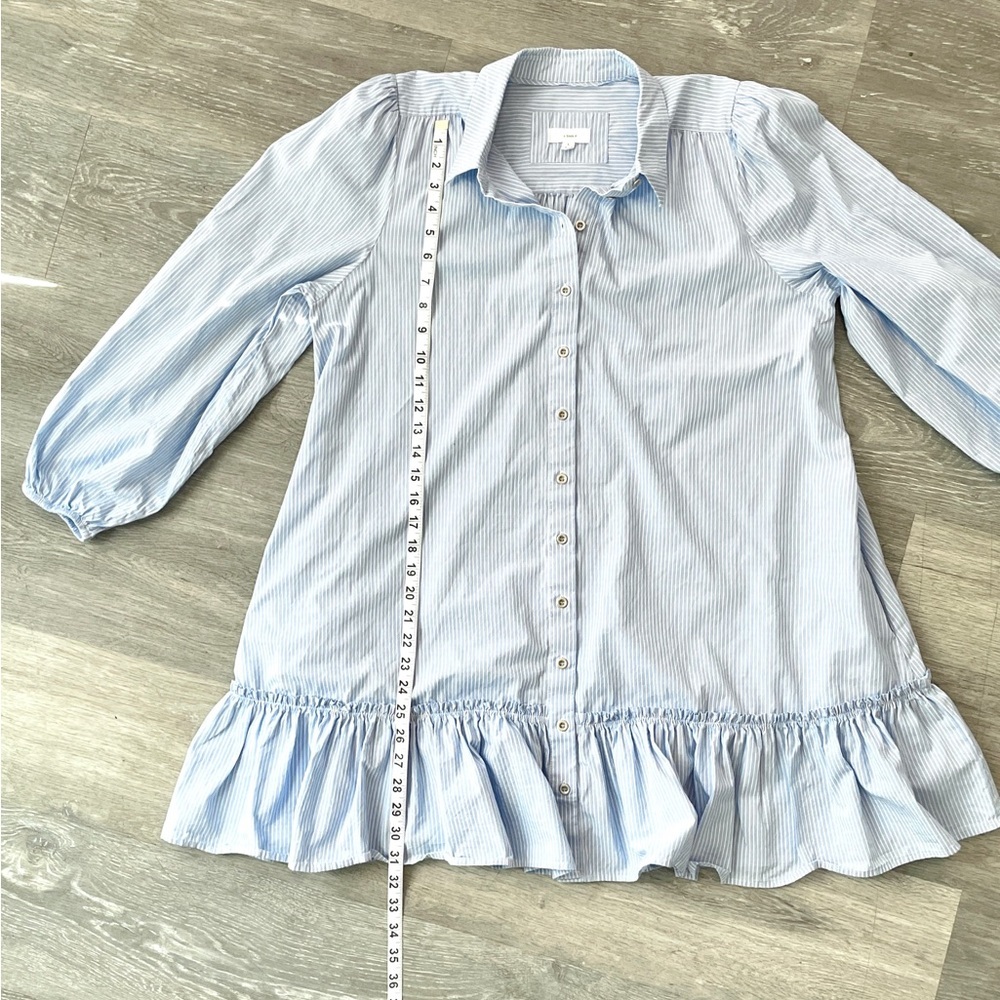 A Loves A 
Blue & White Pinstripe Ruffle Hem Shirt Dress / Tunic
  Large - Picture 4 of 7